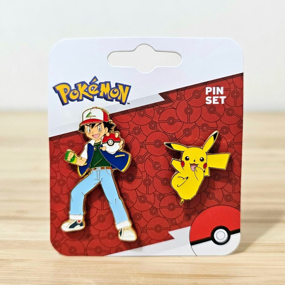 Pokémon Ash and Squirtle Enamel Pin Set